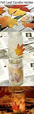 Diy Fall Leaf Candle Holder Using Dried Leaves And Mod Podge A Very Easy Tutorial For Parties Or Gift Diy Fall Fall Crafts Leaf Candle Holder