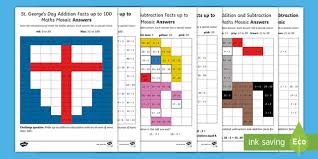 If you want your kids or your students to look forward to math lessons, then you. Ks1 St George S Day Addition And Subtraction Facts Up To 100 Maths Mosaic