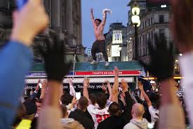 Unreal scenes as england fans celebrate historic victory over germany. Uvocla2ftn4zjm