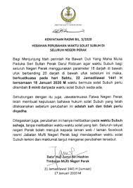 Apakah waktu solat hari ini ipoh? Waktu Solat Subuh Di Perak Tambah 8 Minit Mulai Esok