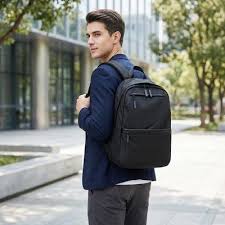Blue Beige Nylon Backpack for Students &amp;amp;amp;amp; Office Workers
