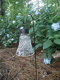 Recycled Globe From Fixture Solar Light Wire Shepherd S Hook Glass Garden Art Solar Lights Garden Glass Garden