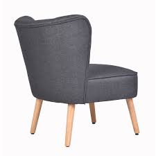 Solo fauteuil, pied en bois. Fauteuil Scandinave D Appoint En Tissu Gris Et Pieds Bois Finn