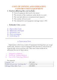 These include raw materials, parts, labor, and equipment, and can vary according to business activity. Doc Cost Of Owning And Operating Construction Equipment Salama Mohammad Academia Edu