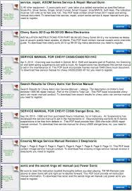 Chevy Sonic Service Repair Manual Pdf Free Download