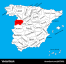 Salamanca map spain province administrative Vector Image