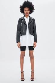 Image 3 Of Faux Leather Biker Jacket From Zara Zara Biker Jacket Faux Leather Biker Jacket Biker Jacket