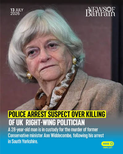 Police have arrested a 28-year-old man in South Yorkshire for the murder of  politician Ann Widdecombe. She was found with serious injuries at her Devon  home on Thursday, and authorities have confirmed