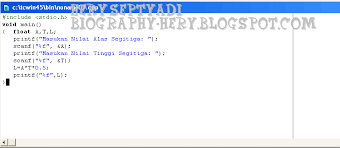 Contoh program c++ luas segitiga. Algoritma Menghitung Nilai Luas Segitiga Turbo C Herys Official Blog