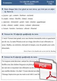 Dans le premier exercice, il faudra être capable de déterminer si un mot est un adjectif qualificatif ou un nom commun. La Place De L Adjectif Exercices Pdf