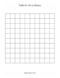 La Tabla De 100 En Blanco Hoja De Ejercicio De Sentido Numerico Tabla De Numeros Tabla Del 100 Tabla De Cien