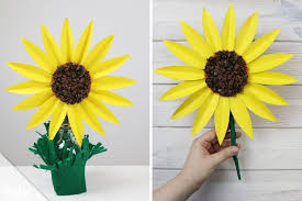 Sonnenblume Basteln Aus Papier Vorlage Zum Ausdrucken Talu De In 2020 Sonnenblume Basteln Blumen Aus Plastikflaschen Blumen Basteln
