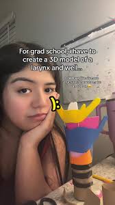 she aint the cutest but she’s gonna have to do 😩 I still have to add like  a few muscles and arytenoids… whatever those are… lol jk jk i totally  know.. 😉 #gradschool #slpgradstudent