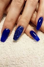 Royal blue acrylic with silver accents. Glitter Royal Blue Acrylic Nails Nailstip