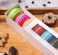 25 Macaron Boxes for 6 Macarons White Macaron Boxes with Interior  Measurement 7.3" x 1.9" x 1.9" Macarons Gift Boxes with Clear Window  (without ...