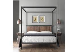 Maybe you would like to learn more about one of these? Zinus Wesley Brown Wood And Metal Canopy Four Poster Bed Frame Double Queen Size Matt Blatt