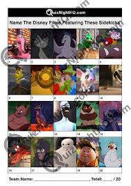 Jul 01, 2021 · then test your trivia and see how many questions you can answer correctly! Disney Films 004 Sidekicks Quiznighthq