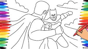 Free printable coloring pages superman coloring sheets. Watch How To Draw A Superheroes Coloring Page With Markers Batman Vs Superman Coloring Page Youtube