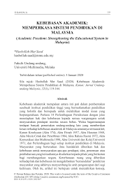 Walau bagaimanapun, dapatan di malaysia (bush et al 2018), dan di thailand (hallinger dan lee 2014) mendapati Pdf Kebebasan Akademik Memperkasa Sistem Pendidikan Di Malaysia