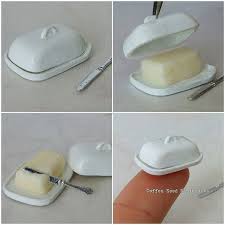The butter dish measures 155 x 100 x 80cm. Butter Dish In 1 12 Miniature Handmade Polymerclay Ceramics Butter Dish Dollhouse Miniature Crafts Miniature Kitchen Diy Miniature