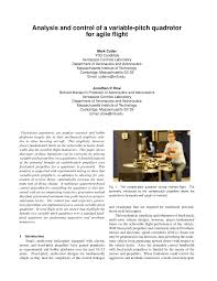 Named one of the top 40 designers in the country by @robbreport. Pdf Analysis And Control Of A Variable Pitch Quadrotor For Agile Flight