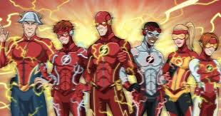Flash 1 0 Jay Garrick Flash 3 0 Wally West Flash 2 0 Barry Allen Kid Flash Kid Mercury Wallace Max West Flash Comics Dc Comics Art Superhero Family