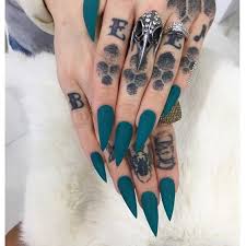 Black And Teal Stiletto Nails 38 Classy Acrylic Stiletto Nails Designs For Summer 2019 Koees Blog Stilleto Nails Designs Teal Acrylic Nails Goth Nails