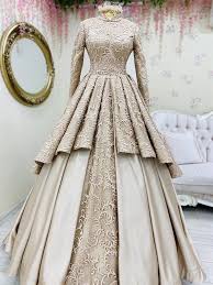 Kapakli Tesettur Nisanlik Gold Renk Fiyati The Dress Beyaz Dugun Elbiseleri Victorian Elbiseler