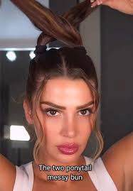 How to Do A Messy Bun with Two Ponytails