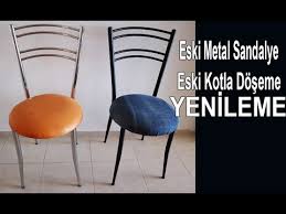 Eski Metal Sandalye Yenileme Boyama Ve Eski Kotla Doseme Nasil Yaptim Youtube