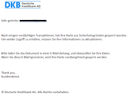 Phishing Mail Alerts Ihr Dkb Karte Wurde Gesperrt