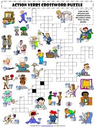 A good crossword puzzle solver doesn't necessarily know all the answers but what she/he does. Action Verbs Esl Vocabulary Crossword Puzzle Worksheet For Kids Pdf