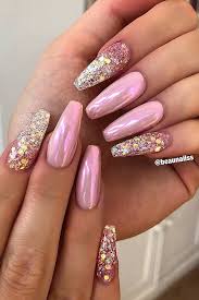 Black And Light Pink Acrylic Nails 43 Crazy Gorgeous Nail Ideas For Coffin Shaped Nails Pink Chrome Nails Coffin Shape Nails Sparkly Nails