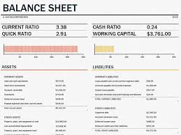 Balance Sheet With Working Capital Microsoft Excel Template Smb Balance Sheet Template Statement Template Balance Sheet