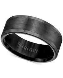 Black And Silver Wedding Band Triton Men S Ring 8mm Wedding Band In White Or Black Tungsten Reviews Rings Jewelry Watches Macy S In 2020 Mens Wedding Rings Rings For Men Mens Wedding Bands