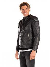 Superdry City Hero Leather Racer Jacket Black Tops Men