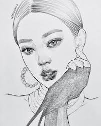 Pencil Sketch Portrait Of Jennierubyjane Drawn By Hyejung1011 Artist From South Korea Fan Art Drawing Portrait Drawing Kpop Drawings