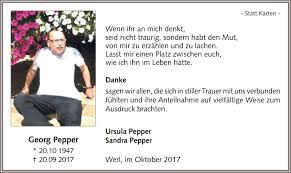 Traueranzeigen von Georg Pepper