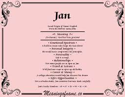 Meaning Of Name Jan Names With Meaning Names Meant To Be