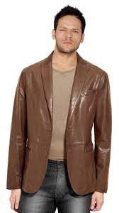 Mens Leather Blazer With Shirt Style Collar Price 284 Leather Jacket Outfit Men Mens Leather Blazer Leather Jacket Men