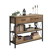 If a side table is placed next to a chair, the height if the lamp should be considered. Buy Homecho Console Table With Drawers Tall Entryway Table With Storage Narrow Sofa Hallway Table For Bedroom Living Room Metal Frame Rustic Brown Online In Indonesia B08t5pwm8v