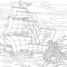 It's time to give adult coloring pages a try, because life can be hard and stressful, and sometimes the best thing you can do is put down your iphone and. Stylized Seagull Birds And Marine Sailing Ship Freehand Sketch For Adult Anti Stress Coloring Book Page With Doodle And Zentangle Elements Royalty Free Cliparts Vectors And Stock Illustration Image 70128113