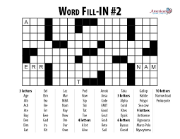 Free printable word fill in puzzles uploaded by admin on friday, february 5th, 2021. Word Fill In Crossword Number Two American Home Health S Blog