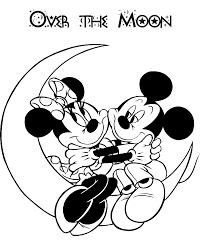 Mickey Minnie In Moon Mickey Mouse Coloring Pages Minnie Mouse Coloring Pages Disney Coloring Pages