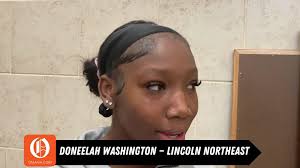 Doneelah Washington of Lincoln Northeast after defeating Omaha Benson