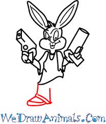 Trending bugs bunny easy drawings cartoon characters : How To Draw Gangster Bugs Bunny From Looney Tunes
