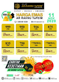 Mungkin boleh follow facebook mereka dapatkan update harga setiap hari. Ar Rahnu Yapeim Harga Emas Ar Rahnu Yapeim Pada 11 Facebook