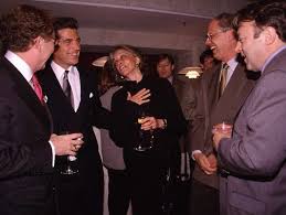 At The George Magazine Party Jfk Jr Shares A Laugh With His Aun Jfk Jr John Kennedy Jr Kennedy Jr