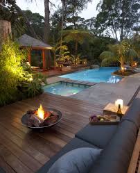 Poolside Firepit Area Deck Fire Pit Deck Designs Backyard Fire Pit Backyard