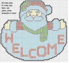 Plastic canvas plastic canvas is a very versatile form of stitching medium. Santa Claus Welcome Wall Hanging Plastic Canvas Patterns Plastic Canvas Christmas Plastic Canvas Crafts